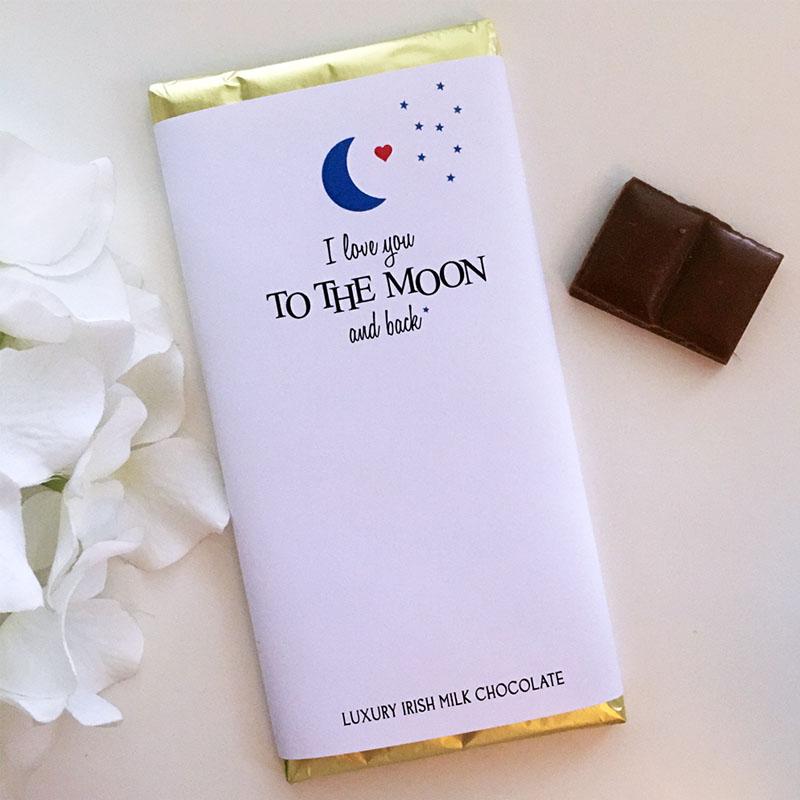 Love you to the moon Luxury Irish Milk Chocolate Same Day Delivery