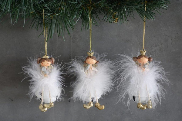 Christmas tree decoration jingle bell with fluffy princess